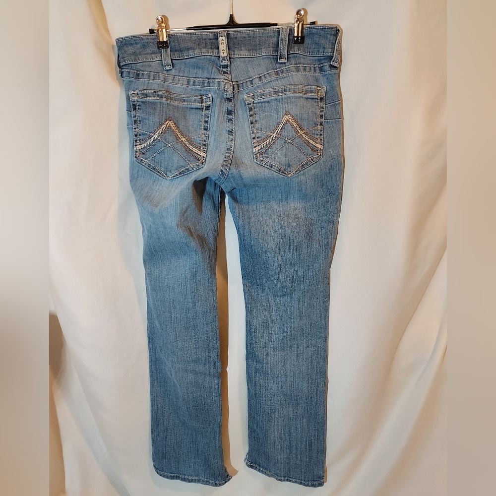 Ariat Light Blue Western Women's Midrise Straight Leg Jeans - 30R - Picture 2 of 10